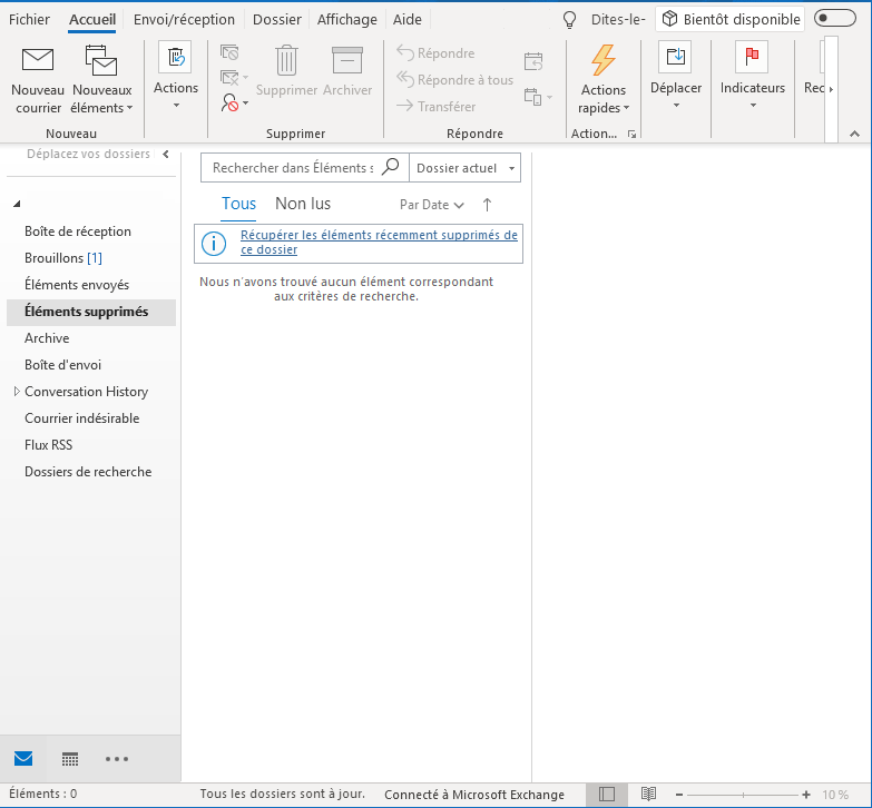 Outlook fonctionne à nouveau