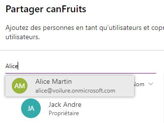 Partage d'une application PowerApps