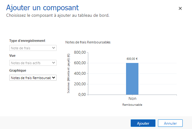 Vue de table Dataverse Ajouter un 2nd graphique