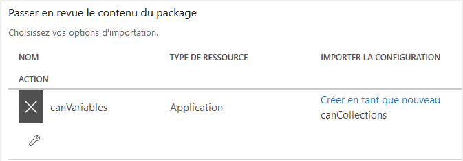 Importer une application Power Apps : Package