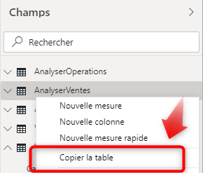 Copier la table