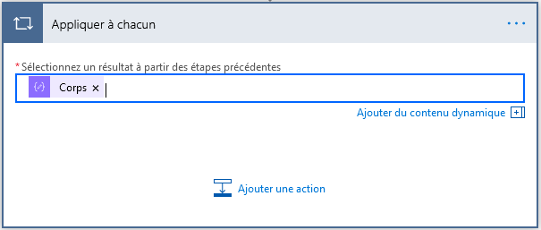 Charger un fichier avec Power Automate : Appliquer à chacun