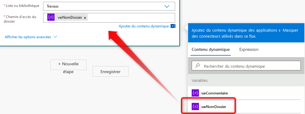 Créer un dossier Alimentation Variable