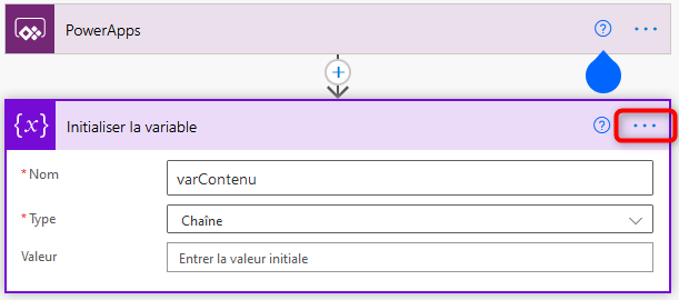 Power Automate Initialiser la variable