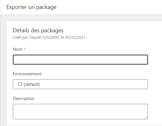 Exporter un package