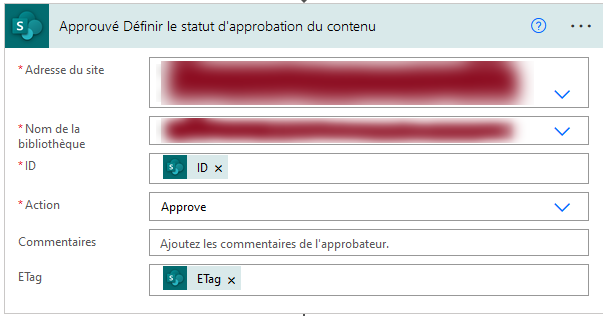 Conseils Power Automate : Action Définir le statut d'approbation du contenu