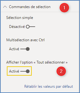 Option Tout sélectionner