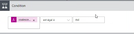 Power Automate Champ vide avec Coalesce()