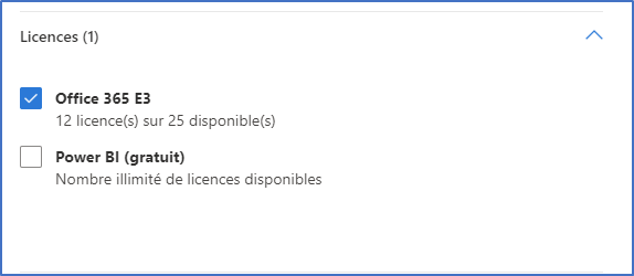 Attribution d'une licence