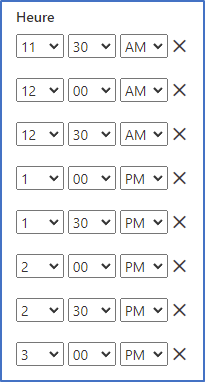 Horaires