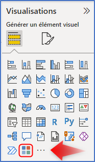 Magasin de visuels Power BI : Visuel présent dans Visualisations