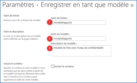 Création du modèle SharePoint