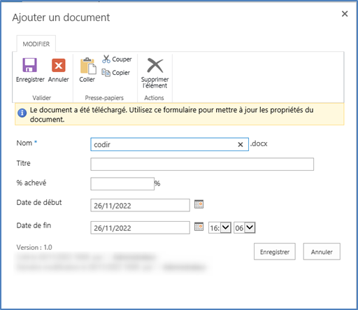 Document avec le type de contenu