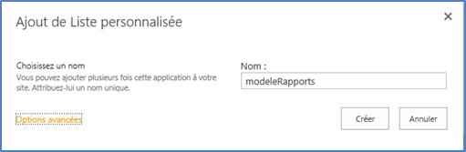Nouveau modele SharePoint