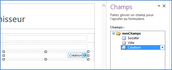 Formulaire InfoPath 2013 simple : Renommage des champs