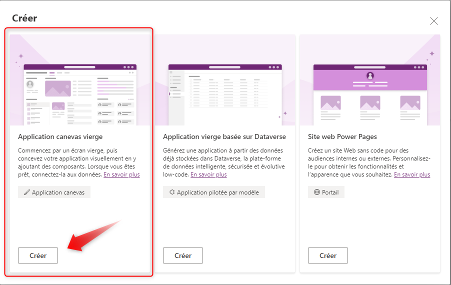 Composants Power Apps : Application canevas vierge